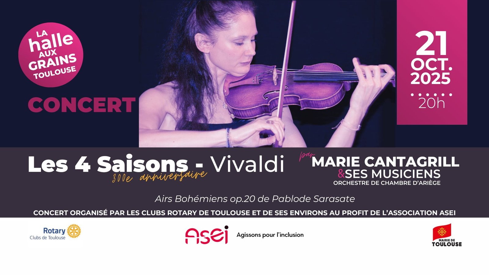 [CONCERT] Les 4 Saisons de VIVALDI par Marie CANTAGRILL pour l’ASEI