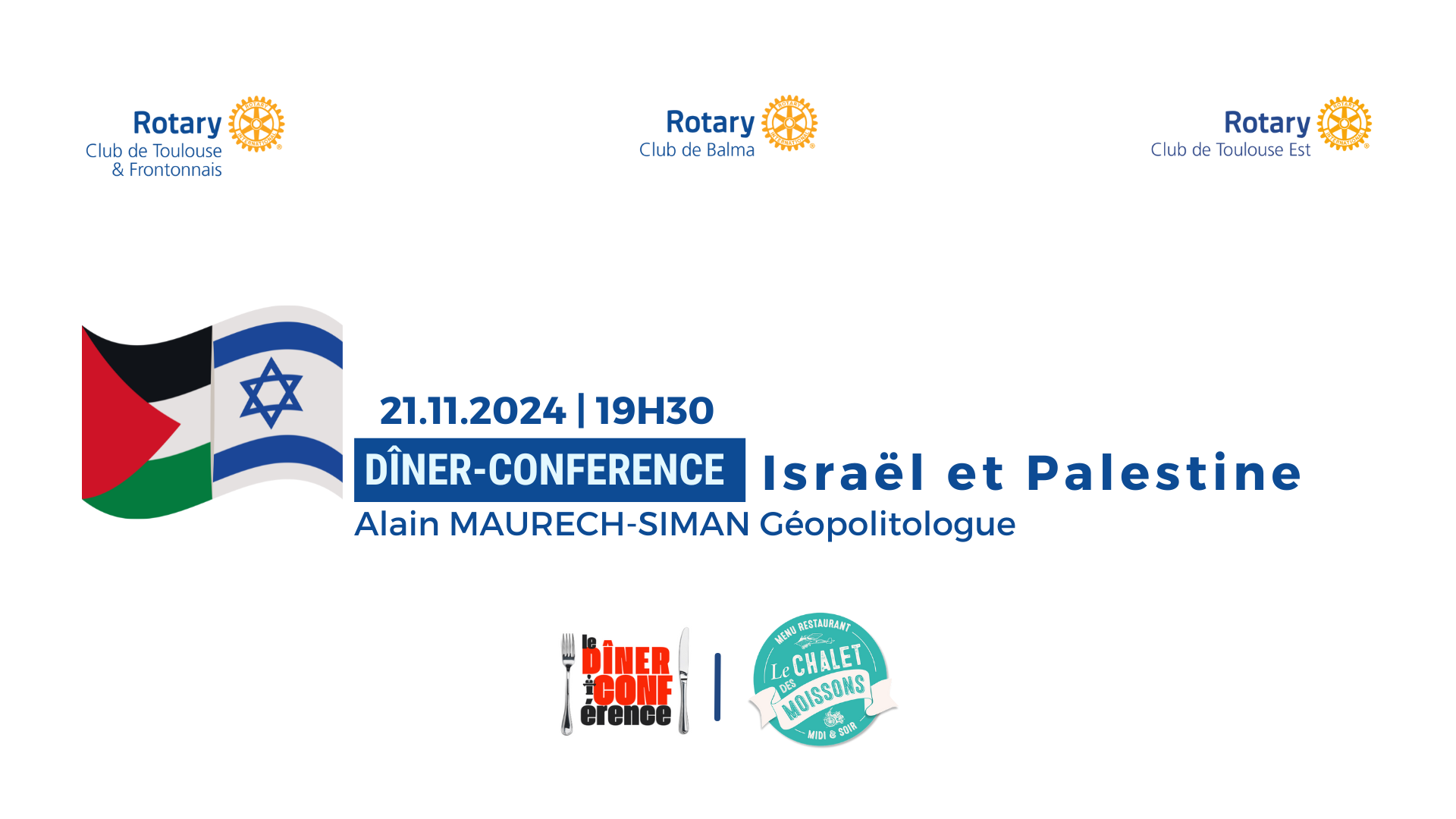 Dîner-Conférence Israël et Palestine 21/11/2024