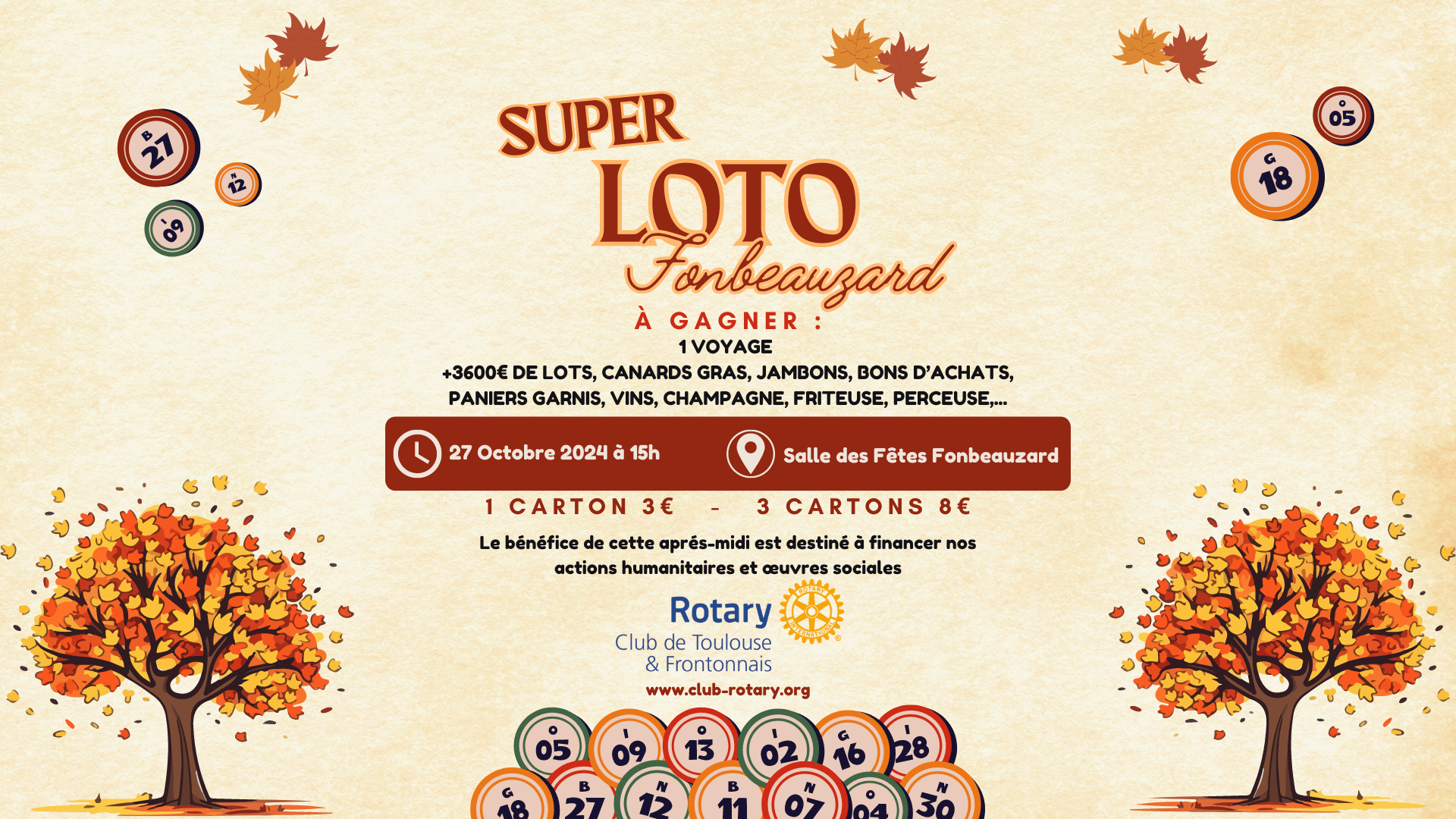 LOTO de FONBEAUZARD du 27/10/2024 rotary