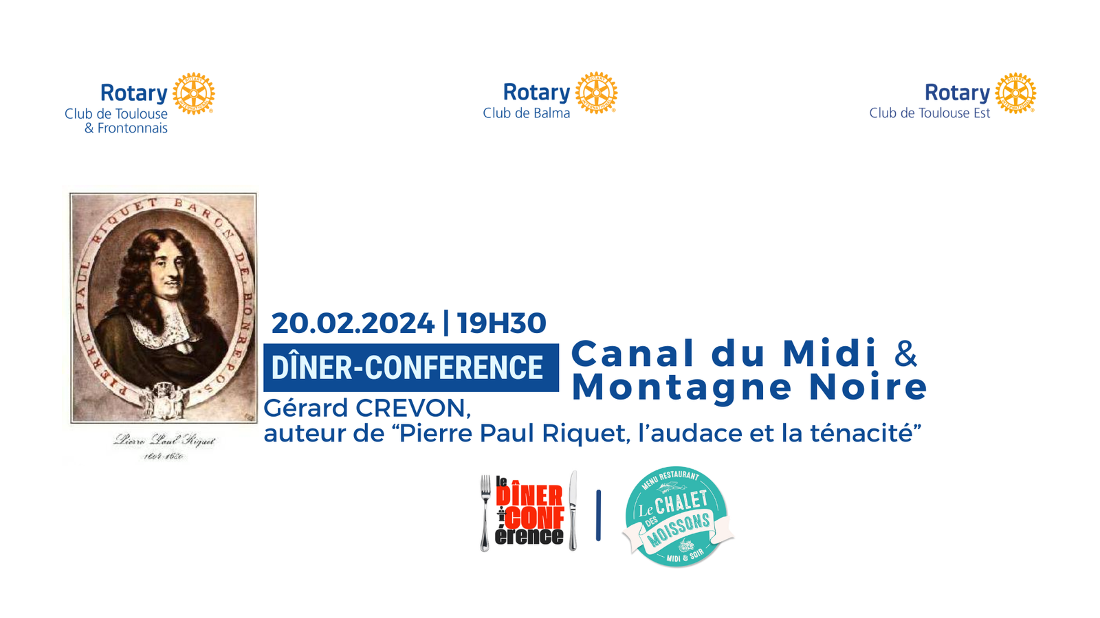 Diner-Conférence : le Canal du Midi et la Montagne Noire